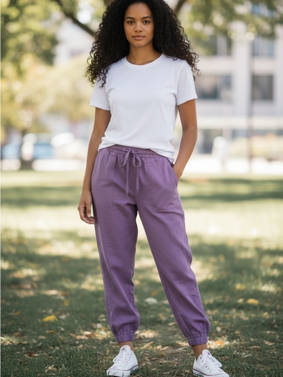 Point Sur Pants - Point Sur Lilac Linen Joggers